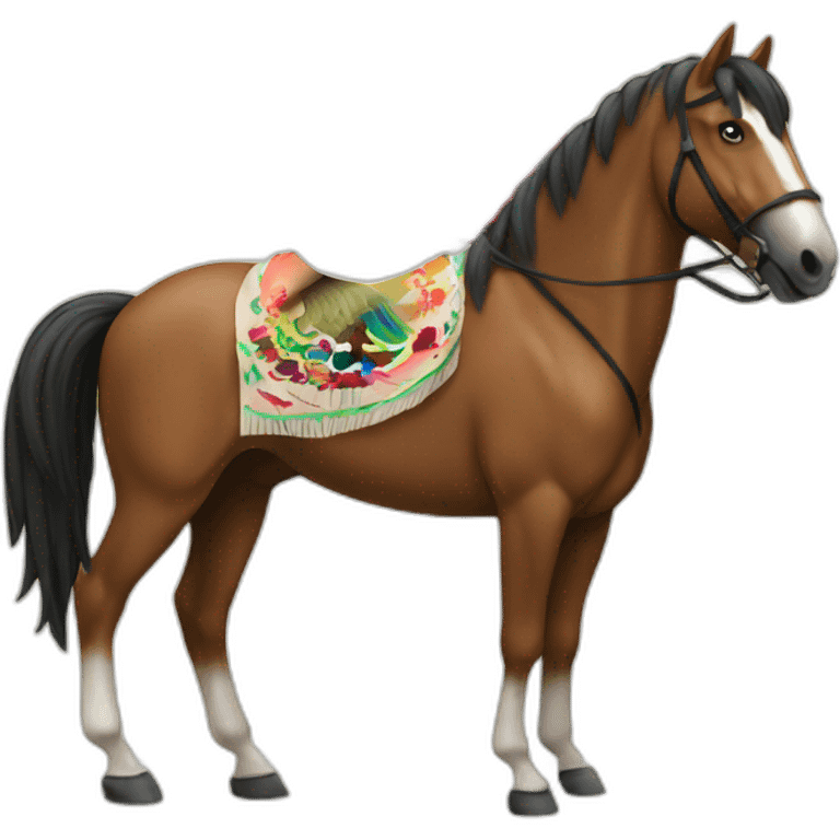 Mexican flag with an horse emoji