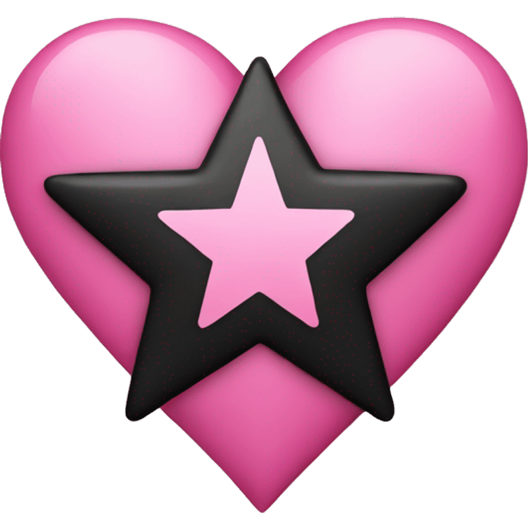 pink heart and black star emoji