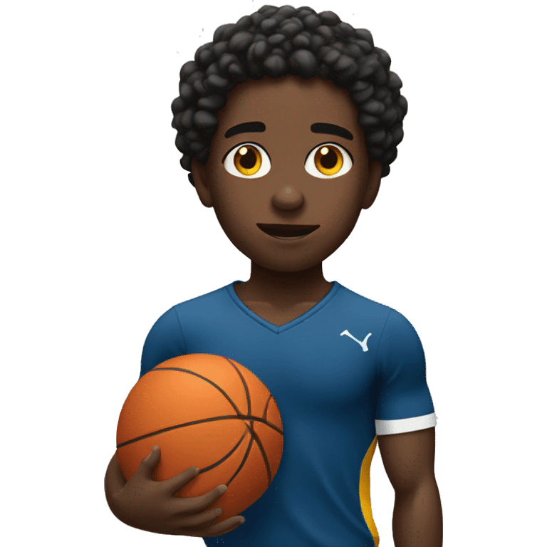 Young Black athlete shrugging emoji