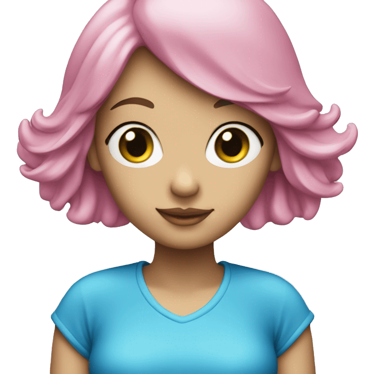 Pink girl blue glass  emoji