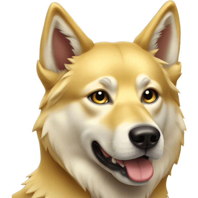 Golden wolf dog emoji