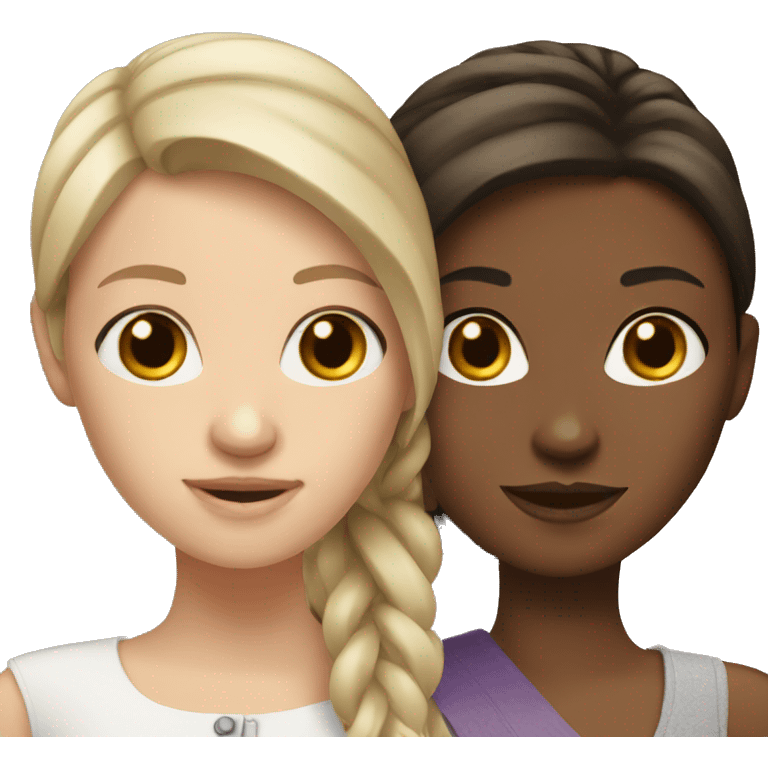 Two white brunette sisters  emoji