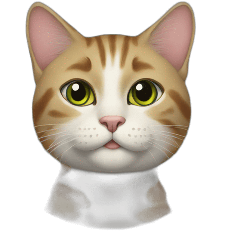 knowledgeable and caring cat in hand-painted stle emoji