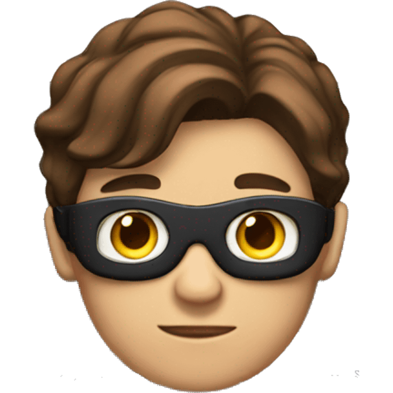 superhero with brown hair at the laptop emoji