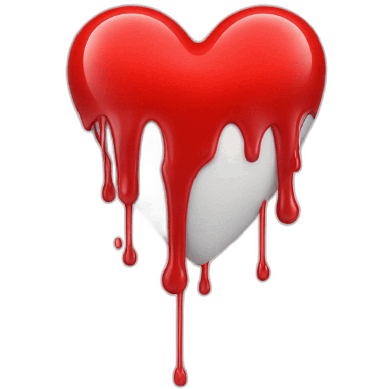 red heart with white liquid dripping from the bottom emoji