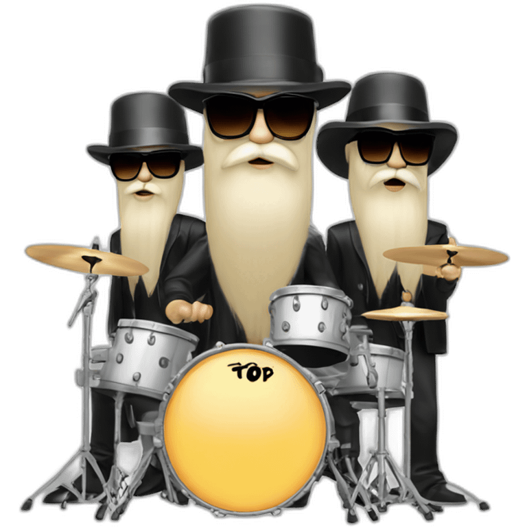 Zz top with drums emoji