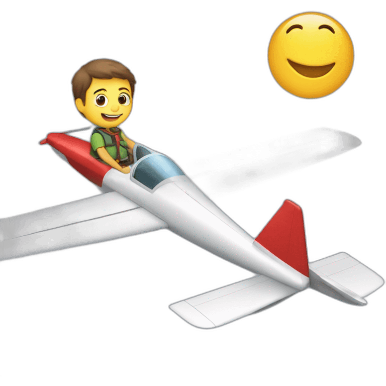 Sailplane with boy emoji