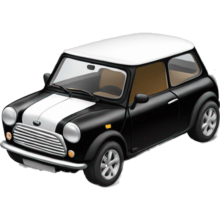 Black and white mini cooper emoji