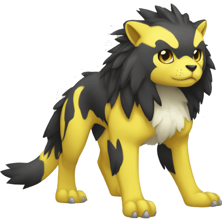 Cute cool black yellow animal hybrid Fakemon full body emoji