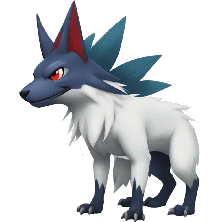 Cool Edgy Nargacuga-Absol-Zangoose-Sneasel-Quilava with a collar on, full body emoji