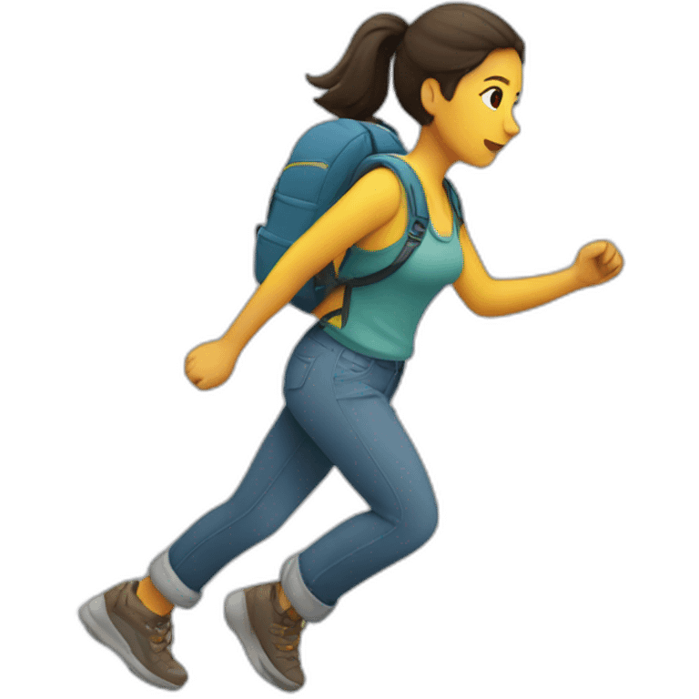 Mujer escalando emoji