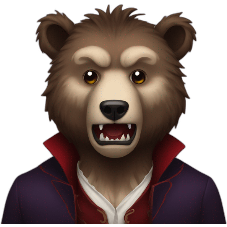 vampire as a grizzly head emoji