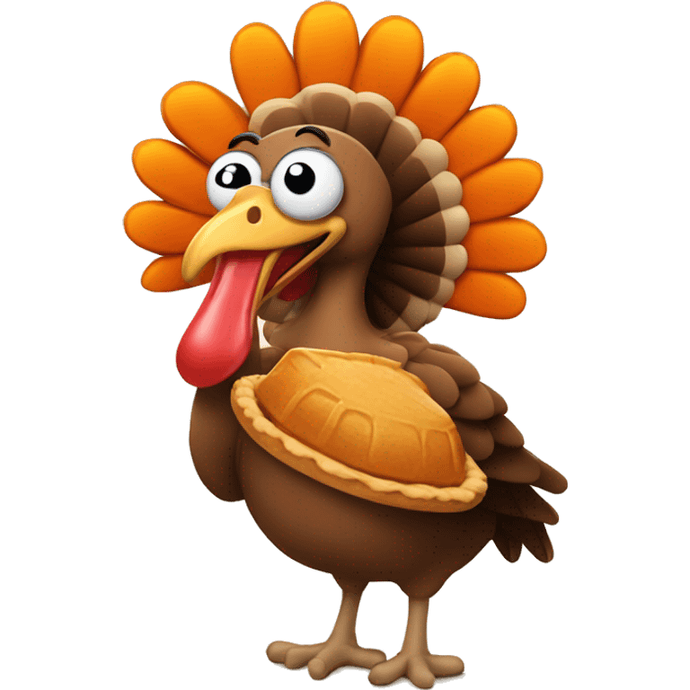 Turkey with pumpkin pie  emoji