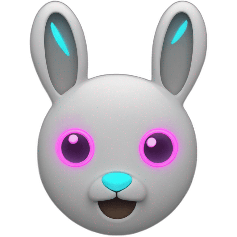 neon rabbit clock emoji