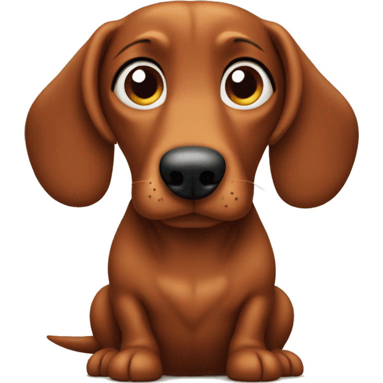 Sad brown wiener dog   emoji