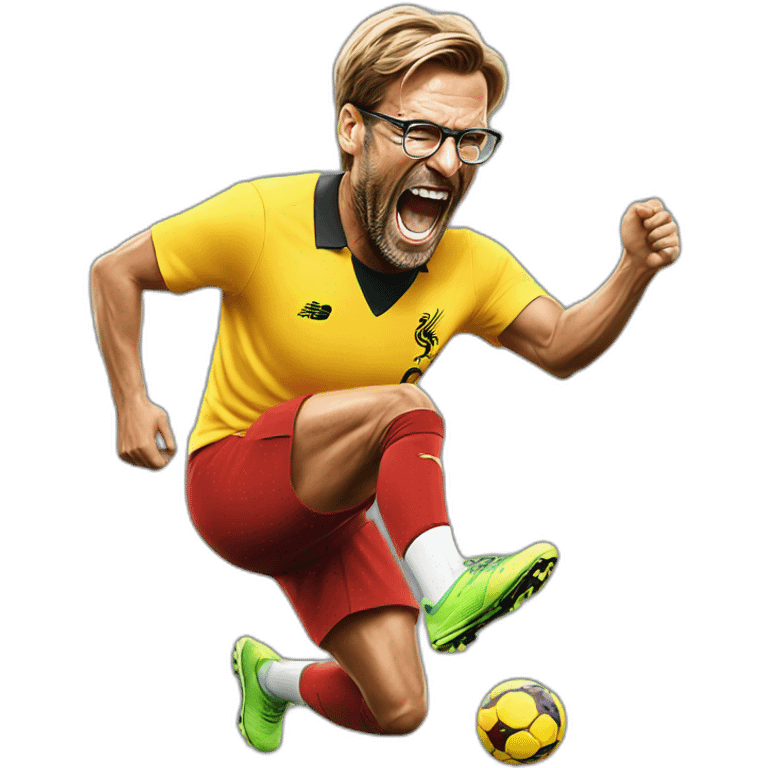 jurgen klopp pulls hamstring while celebrating emoji