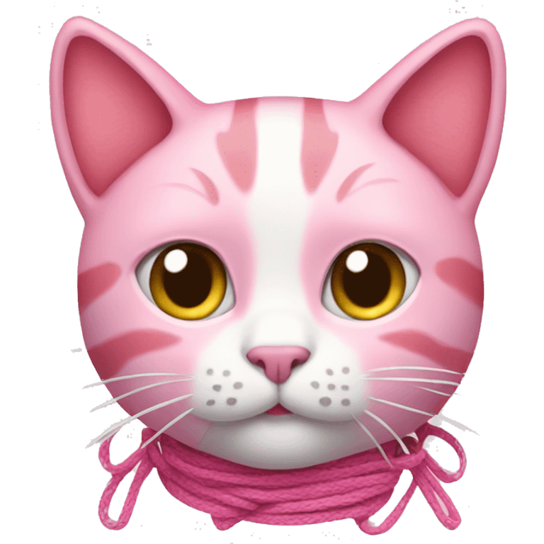 pink cat with laces emoji