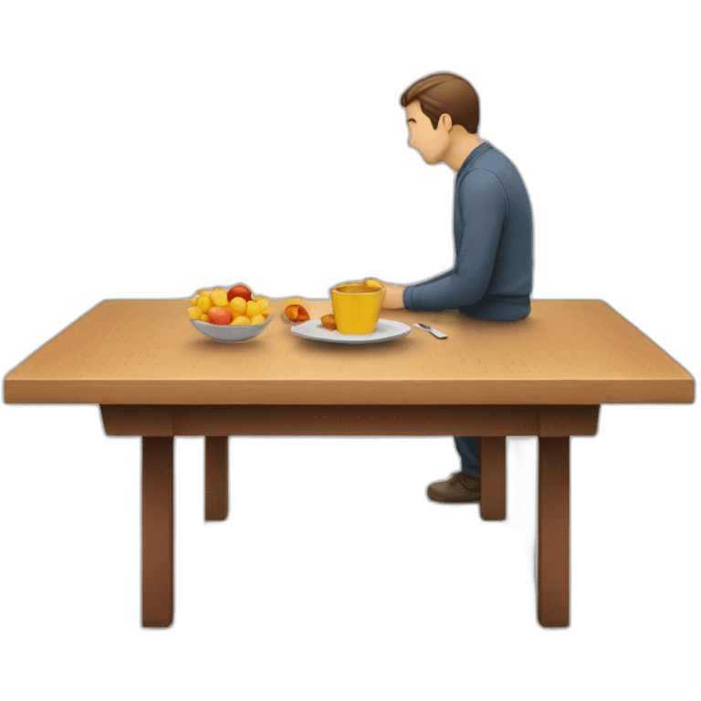 Table with man emoji