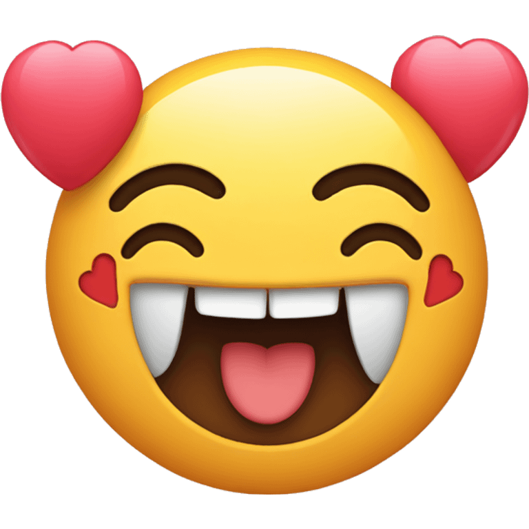 Cute emoji with smile and heart-shaped hands emoji