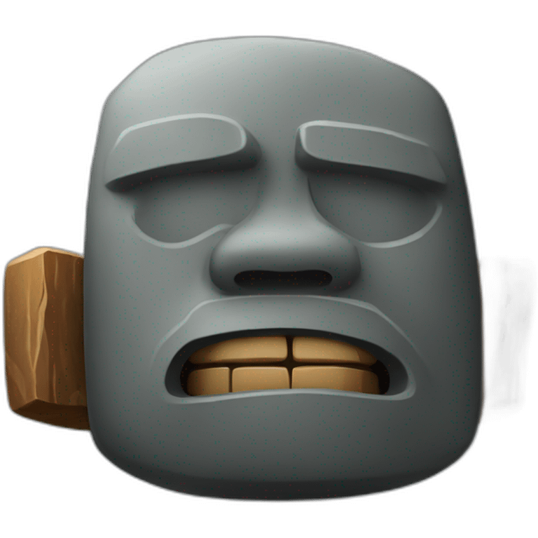 moai stone smoking cigar emoji