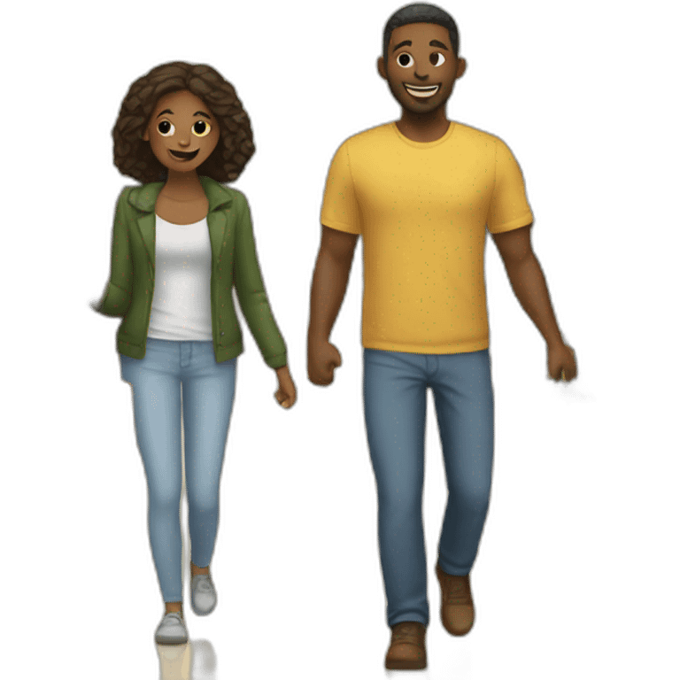 white couple shopping together emoji