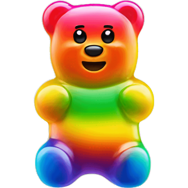 Rainbow colored Gummy bear  emoji