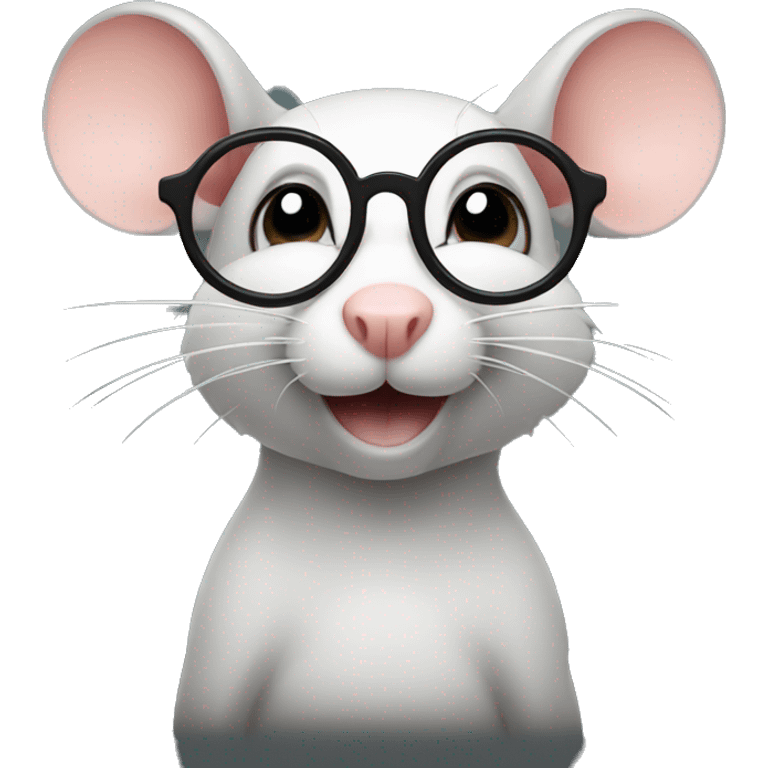 Rat with glasses emoji