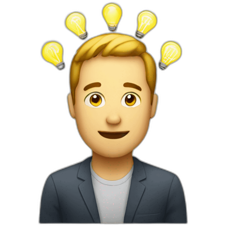 Man-has-a-light-bulb-shining-above-his-head-as-an-idea emoji