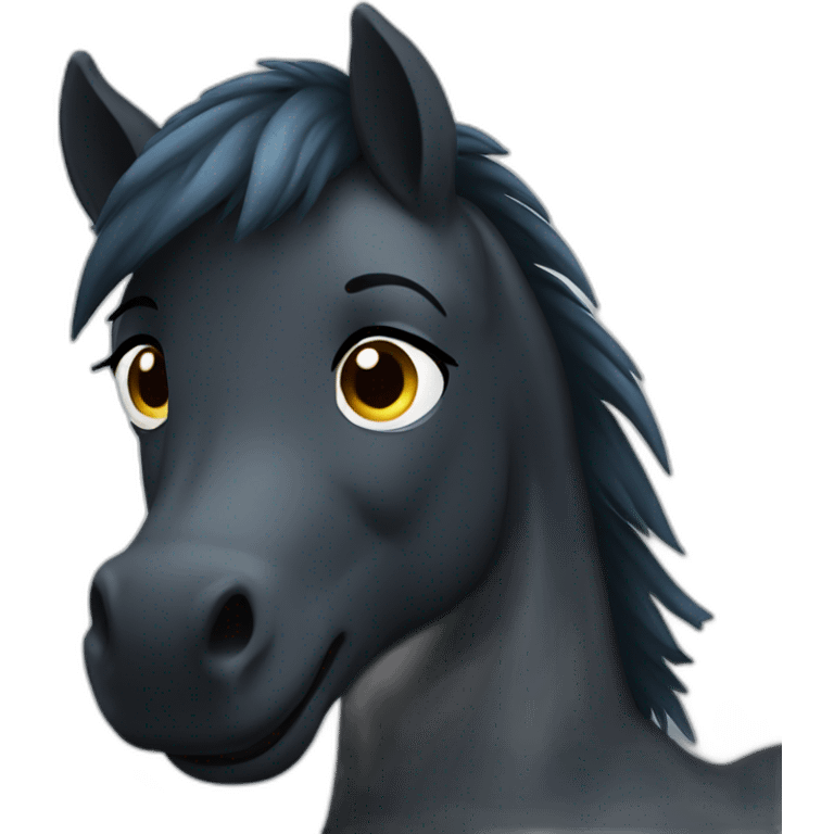 Dark poney blowing wind  emoji