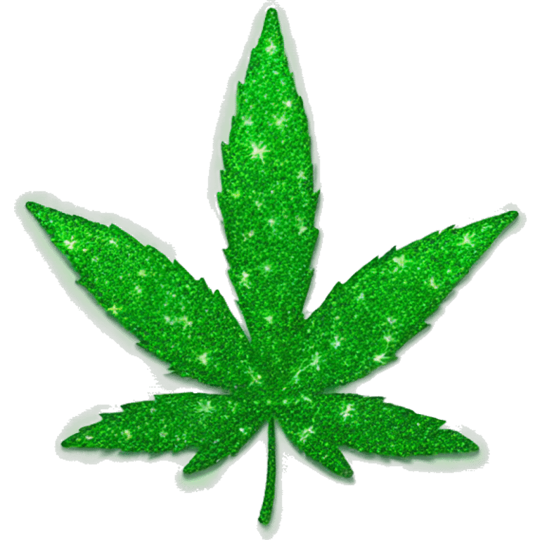 Sparkly weed leaf  emoji