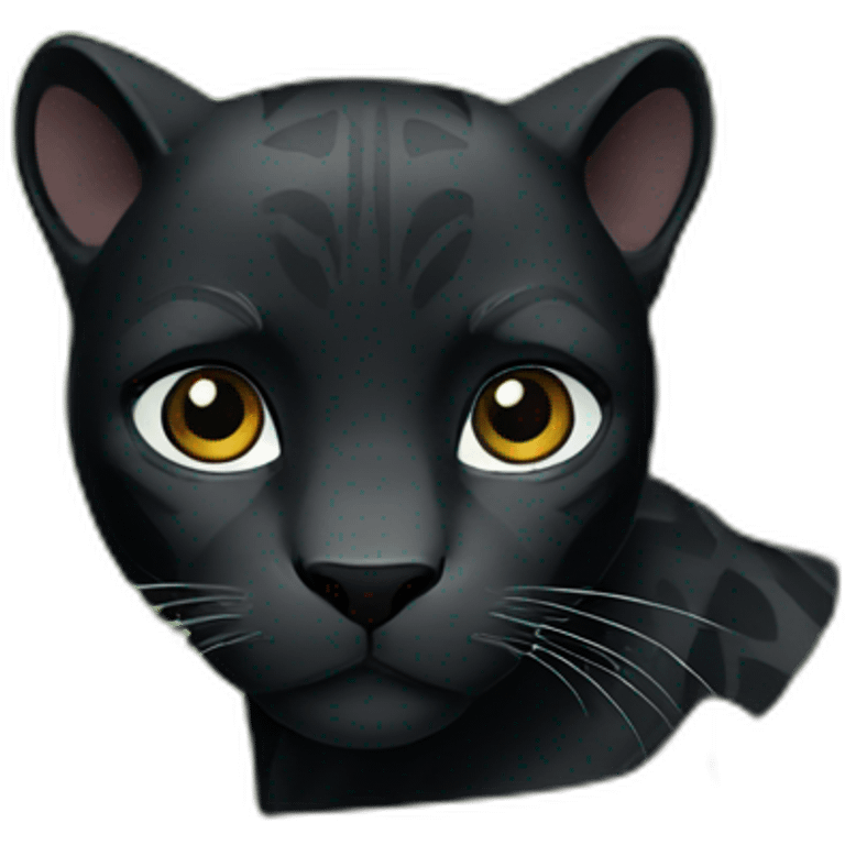 Black panther in forest emoji