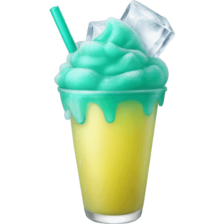 teal green slushy with ice  emoji