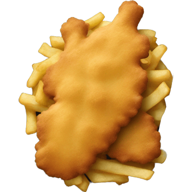 a Schnitzel shaped like Austria with pommes emoji