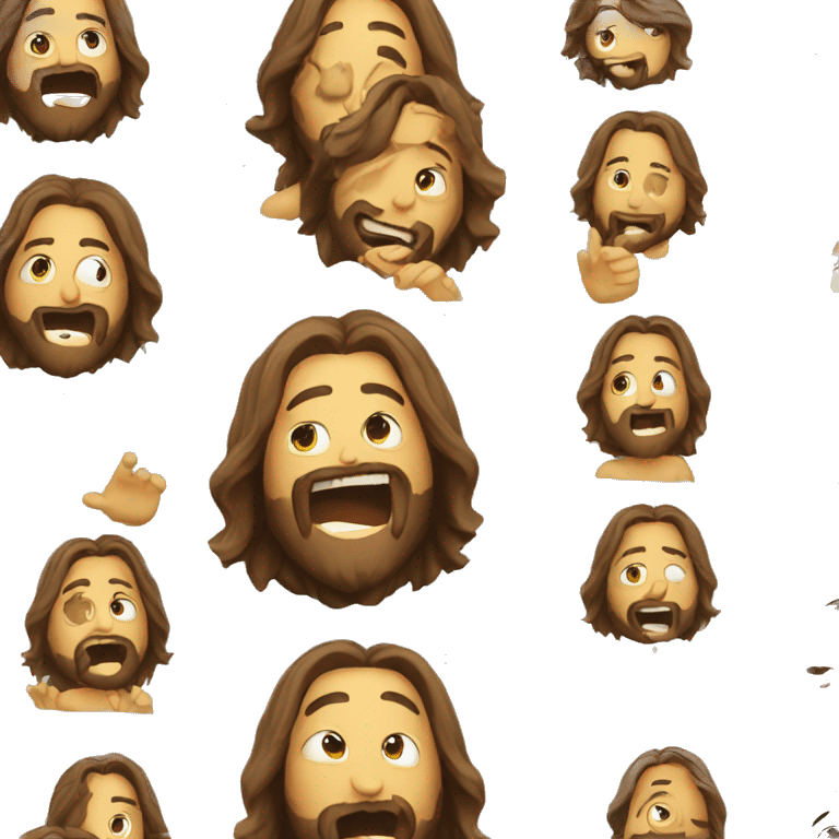 Jesus laughs until he tears up emoji