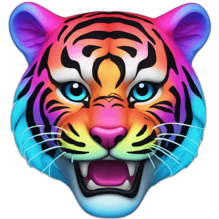 rainbow neon tiger Japanese mask emoji