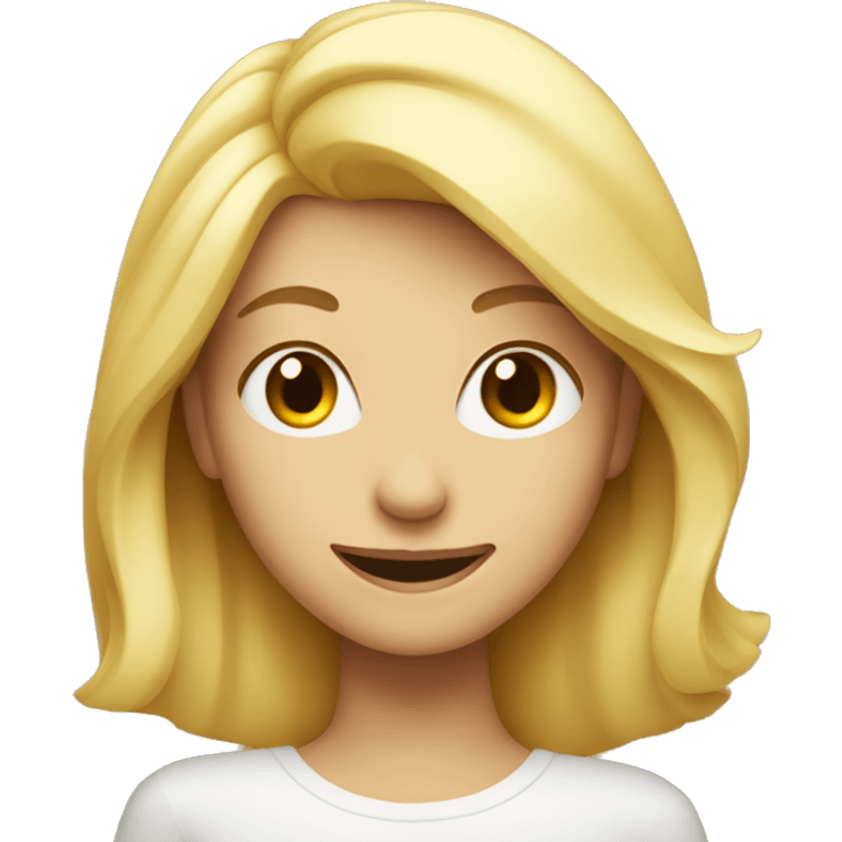 blonde girl winking emoji