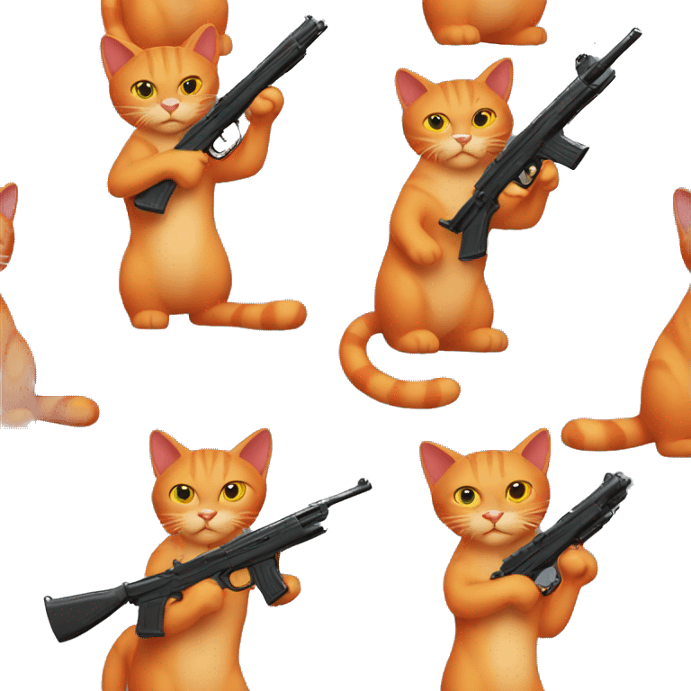 Red cat with gun  emoji