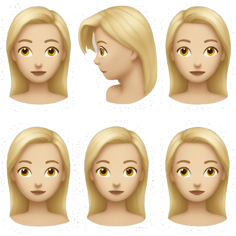 thinking white woman blonde hair with hand on her chin emoji