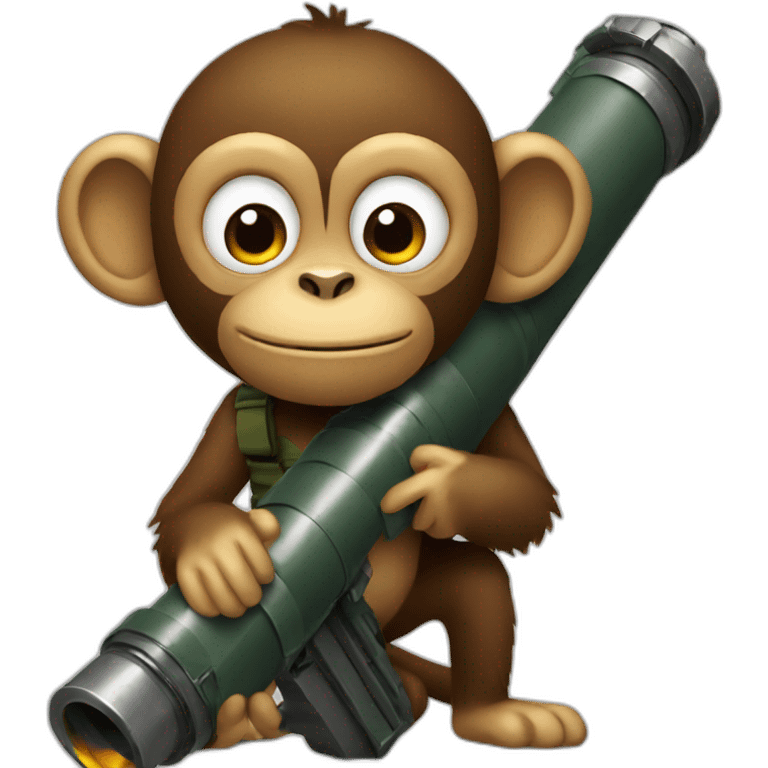 A monkey holding a bazooka emoji