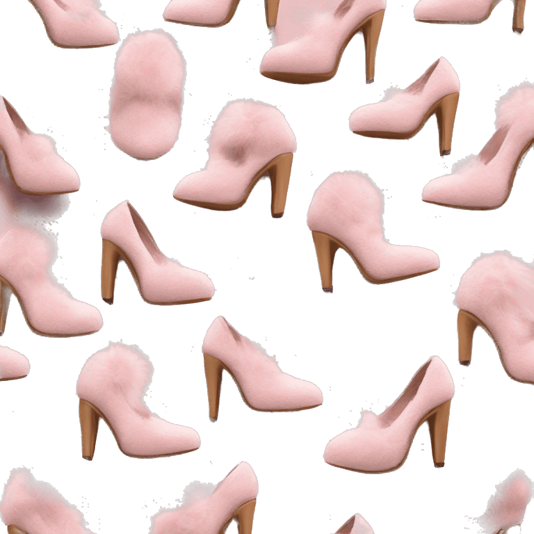 Baby pink heels with fur emoji