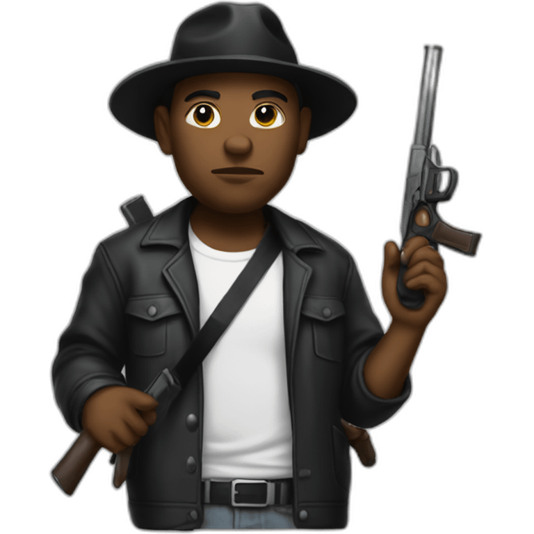 Los Angeles gangster holding a weapon emoji