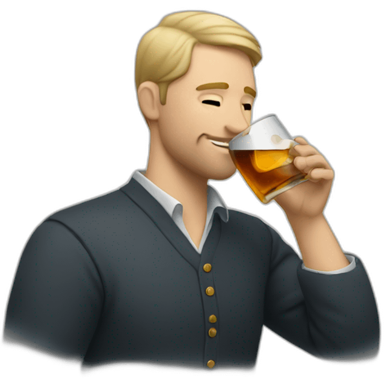 White man drinking a whisky  emoji