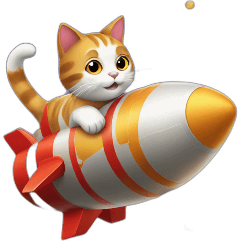 Cat flying rocket emoji