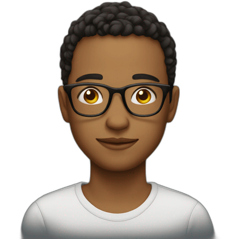 Young man with beand and round glasses emoji