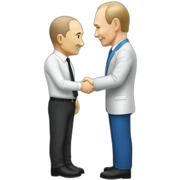 Vladimur putin shakes hand with spobob emoji