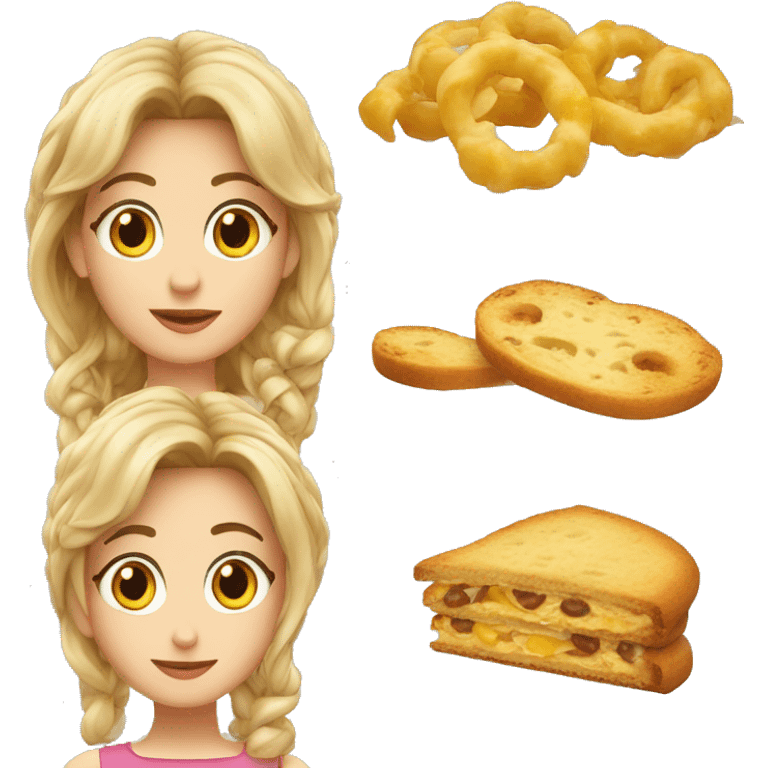 Donna capelli ricci bianchi che fa colazione  emoji