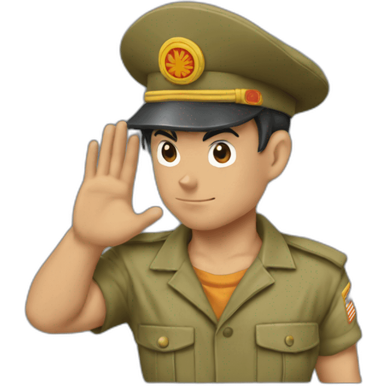 goku military salute emoji