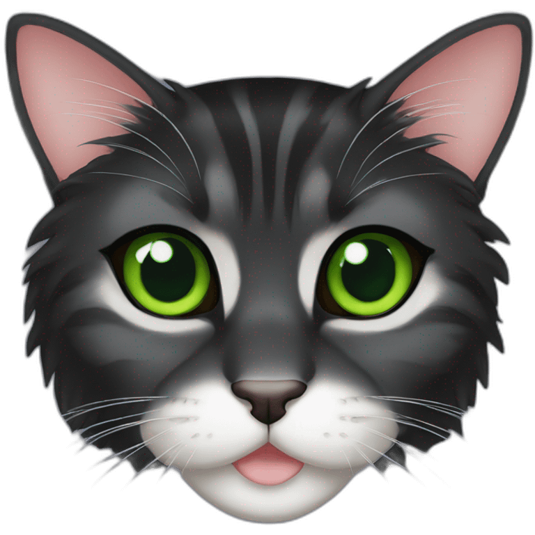 black main coon with green eyes emoji