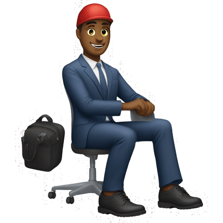 Create a men working at the Ramp with the dress code of Delta Airlines emoji