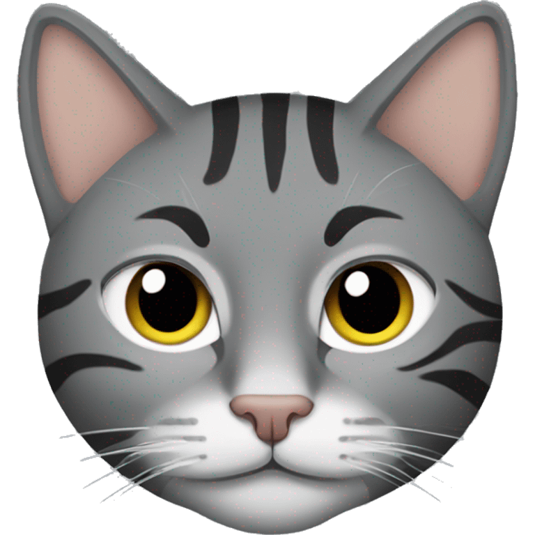 Black and gray tabby cat sleeping  emoji